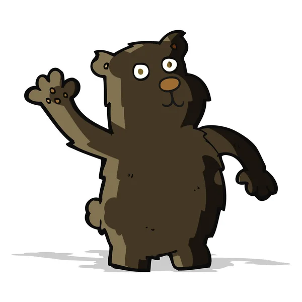 Desenho animado acenando urso preto — Vetor de Stock