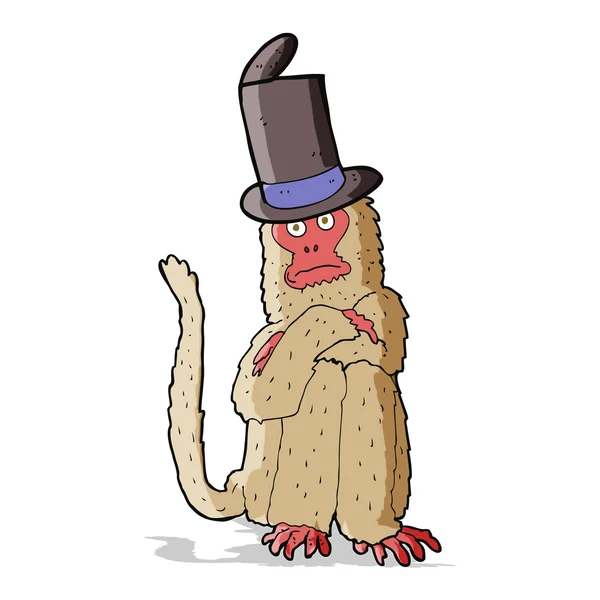 Kreskówkowa małpa nosząca kapelusz — Wektor stockowy