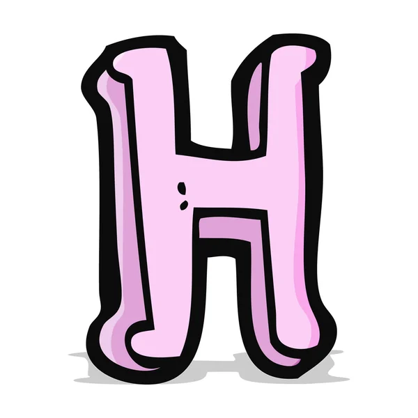 Kreslený písmeno h — Stockový vektor