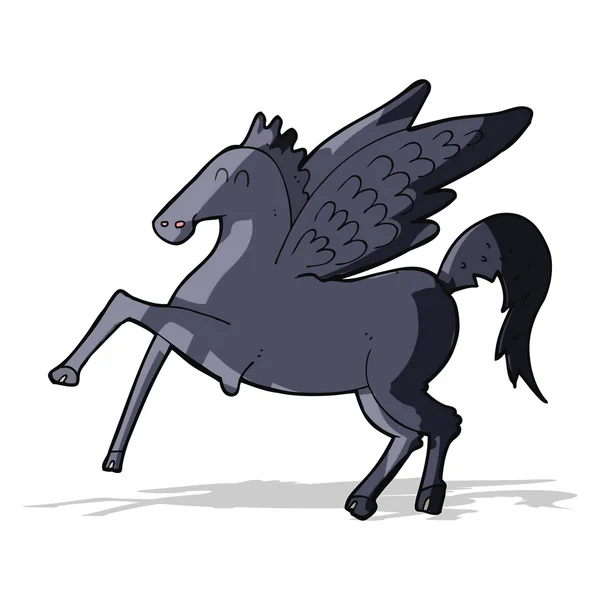Dessin animé magique cheval volant — Image vectorielle