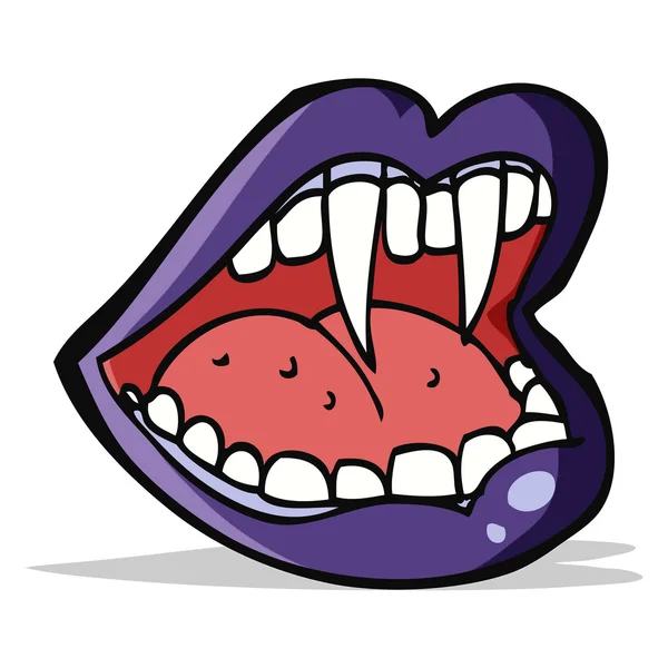 Bouche de vampire dessin animé — Image vectorielle