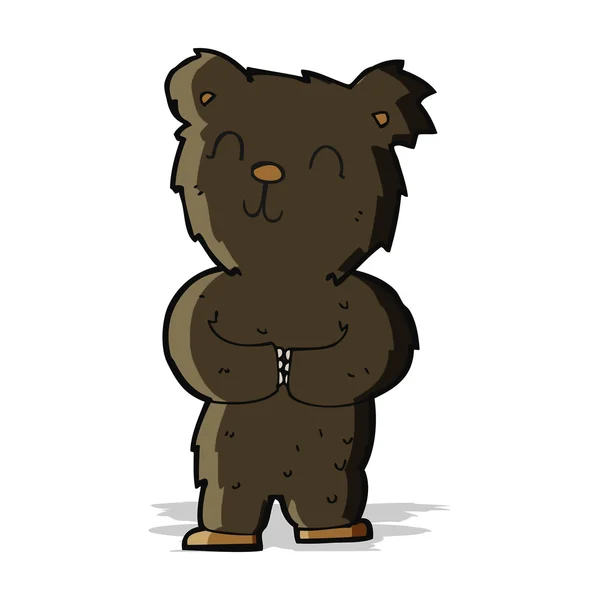 Tecknad glad liten svart björn — Stock vektor