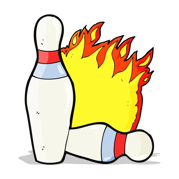 Cartoon ten pin bowling sign — Stock Vector