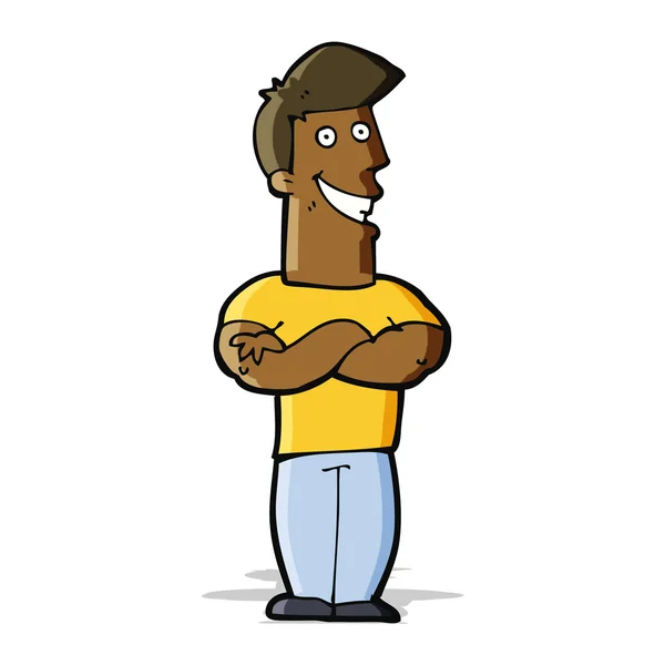 Cartoon Grijnzende man — Stockvector