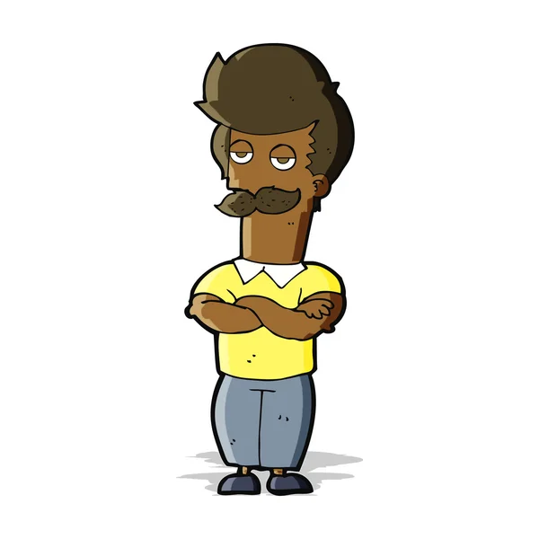 Dibujos animados bigote músculo hombre — Vector de stock