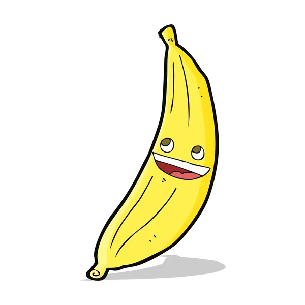 Dibujos animados plátano feliz — Vector de stock