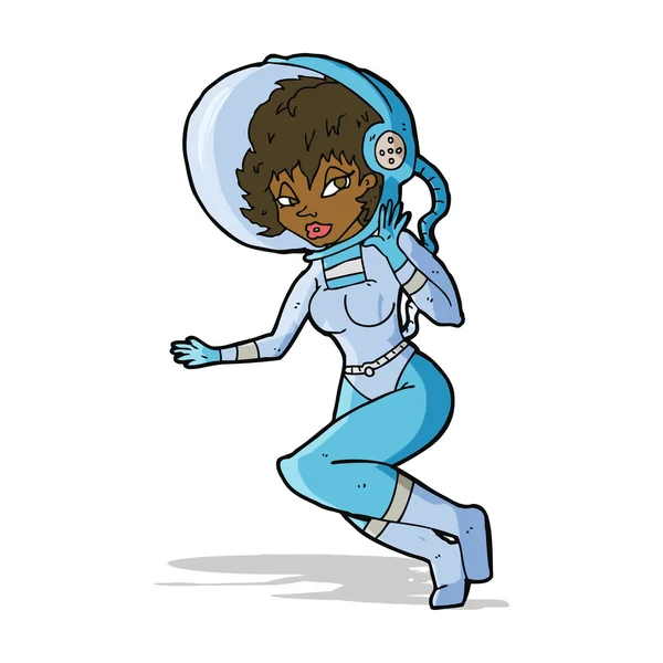Cartoon-Weltraumfrau — Stockvektor