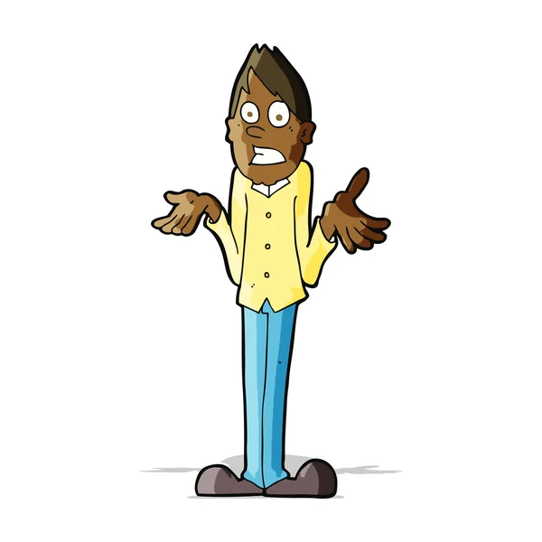 Cartoon man schouders ophalen — Stockvector