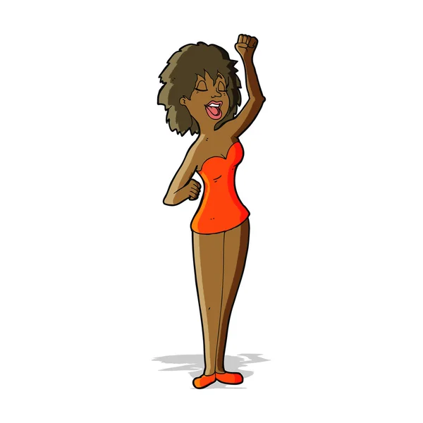 Cartoon dansande kvinna — Stock vektor