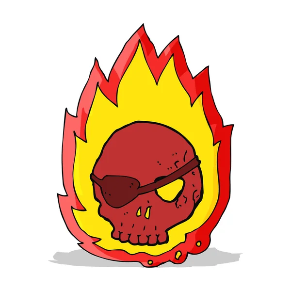 Cartoon branderig skull — Stockvector