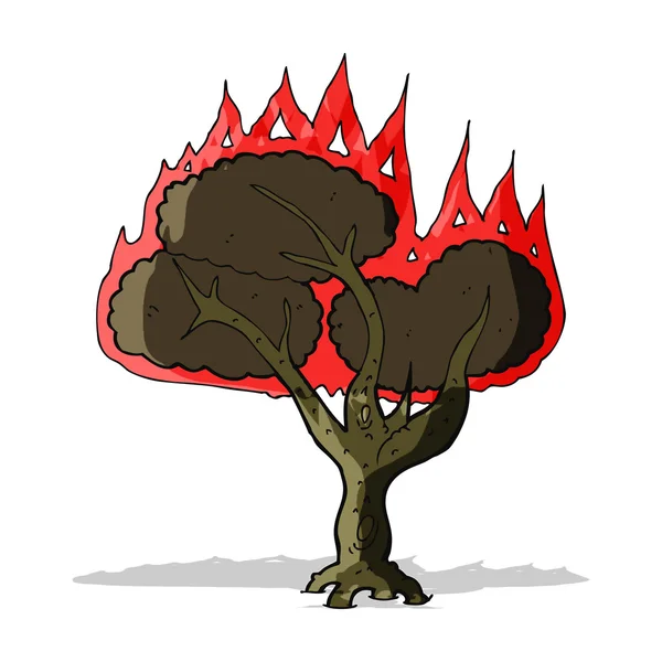 Árbol de dibujos animados quema — Archivo Imágenes Vectoriales