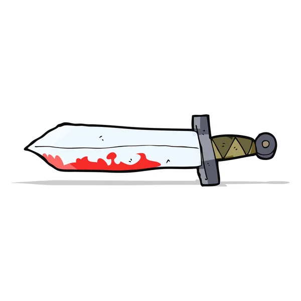 Cartoon bloody sword — Stock Vector