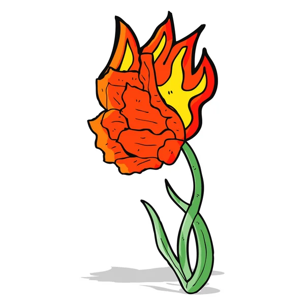 漫画の燃えるような花 — ストックベクタ
