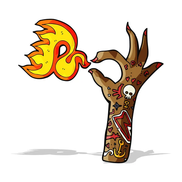 Cartoon Tattoo Arm Feuer Symbol — Stockvektor