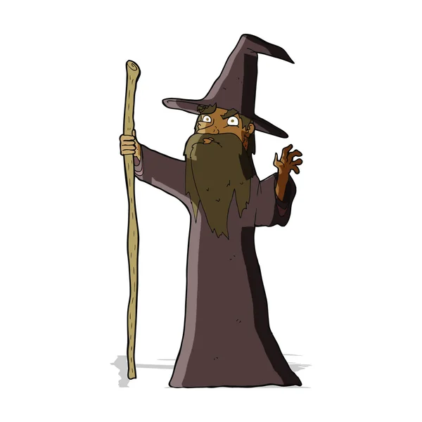 Cartoon spooky wizard — Stock Vector