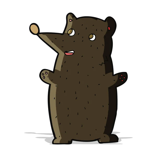 Funny cartoon black bear — Stock Vector