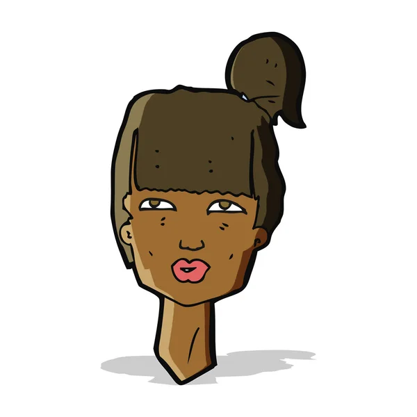 Cartoon female head — Stock Vector