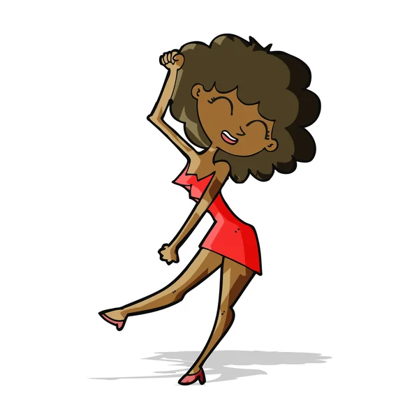 Cartoon dansende vrouw — Stockvector