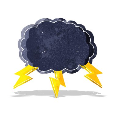 çizgi film bulutu ve yıldırım sembolü