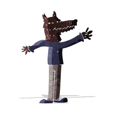 karikatür sallayarak kurt