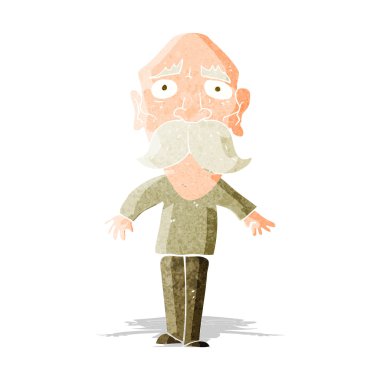 karikatür üzgün yaşlı adam