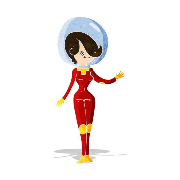 Cartoon space woman — Stock Vector