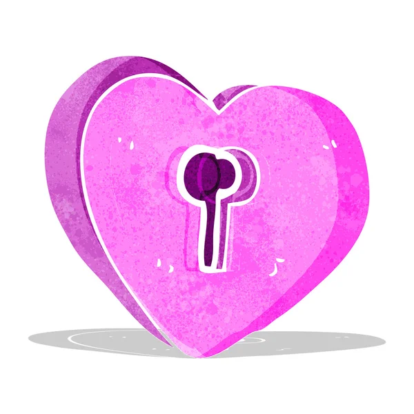 Cartoon heart with keyhole — Stock Vector