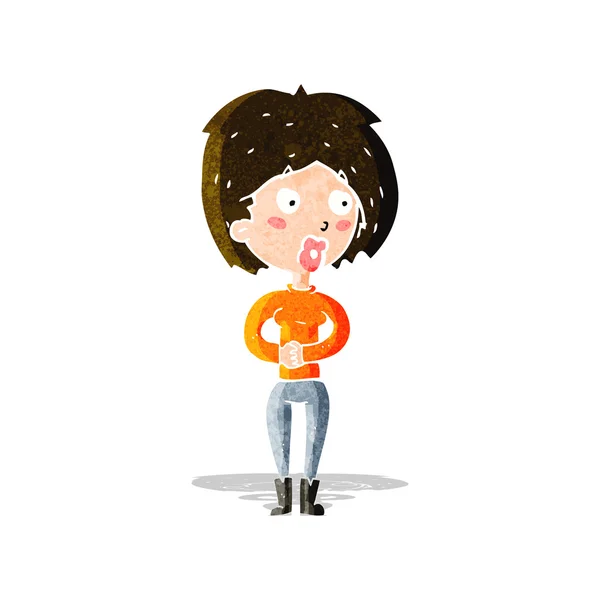 Cartoon surprised woman — Stock Vector