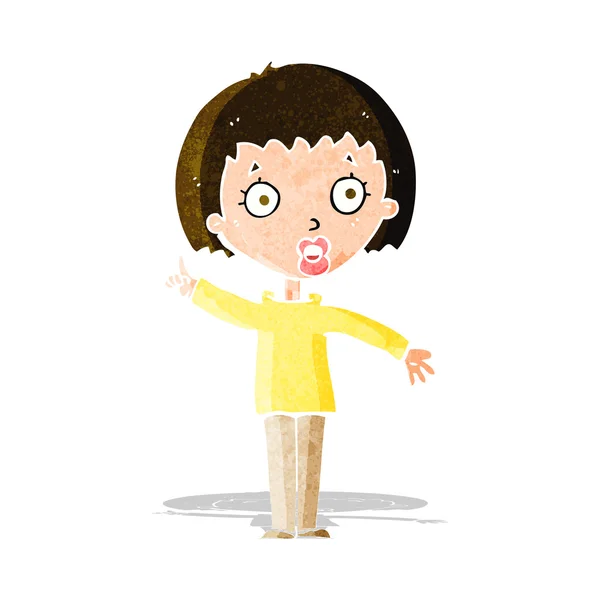 Cartoon woman explaining her point — Stock Vector