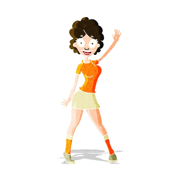 Dessin animé femme danse — Image vectorielle
