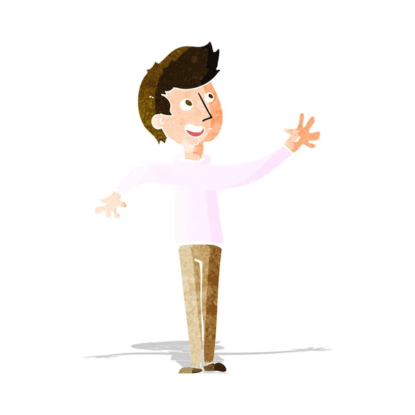 Cartoon man waving — Stock Vector