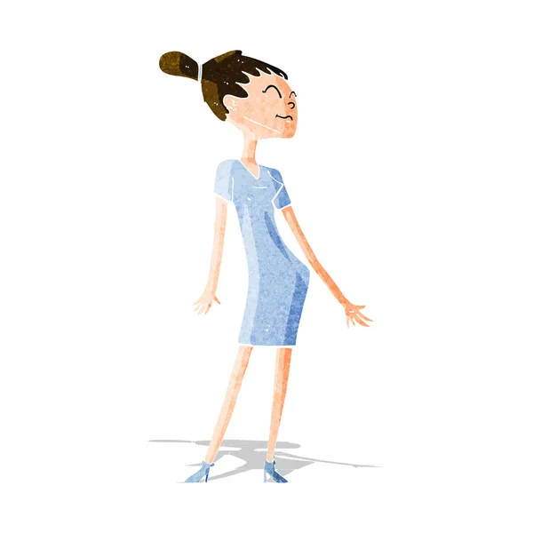 卡通穿着裙子的女人 — 图库矢量图片