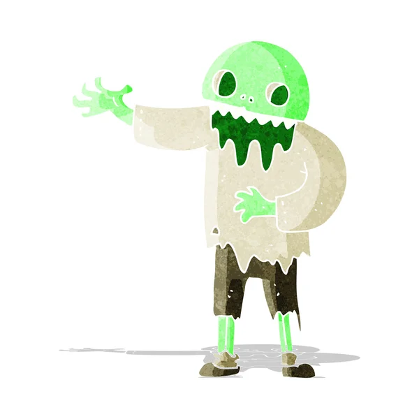 Dessin animé zombie effrayant — Image vectorielle