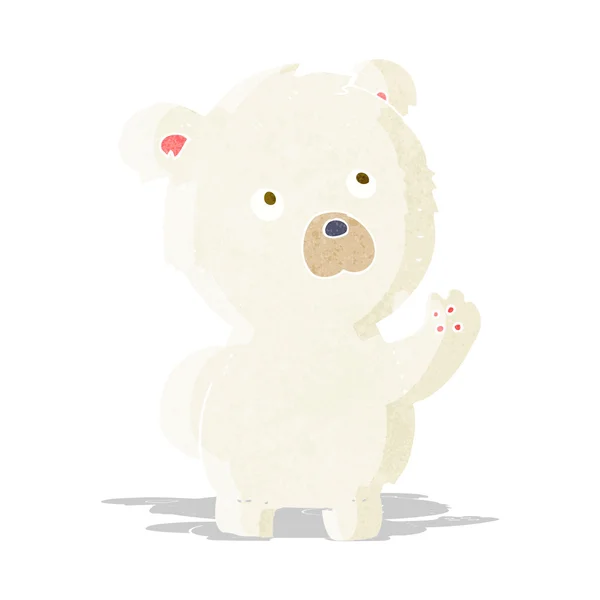 Dessin animé agitant ours polaire — Image vectorielle