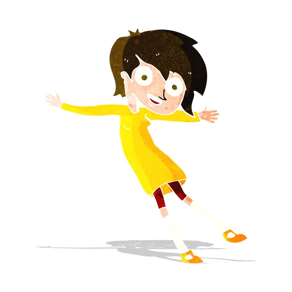 Cartoon crazy excited girl — Stock Vector