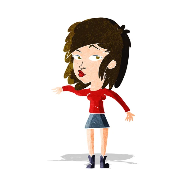 Cartoon woman playing it cool — Stock Vector