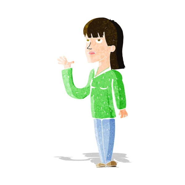 Cartoon woman explaining — Stock Vector