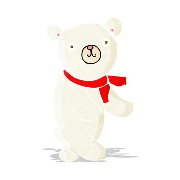 Lindo oso de peluche polar de dibujos animados — Vector de stock