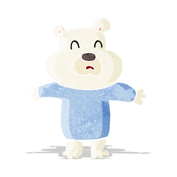 불행 한 북극곰 만화 — 스톡 벡터
