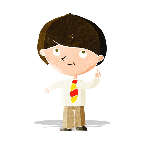 Muchacho de dibujos animados con idea — Vector de stock