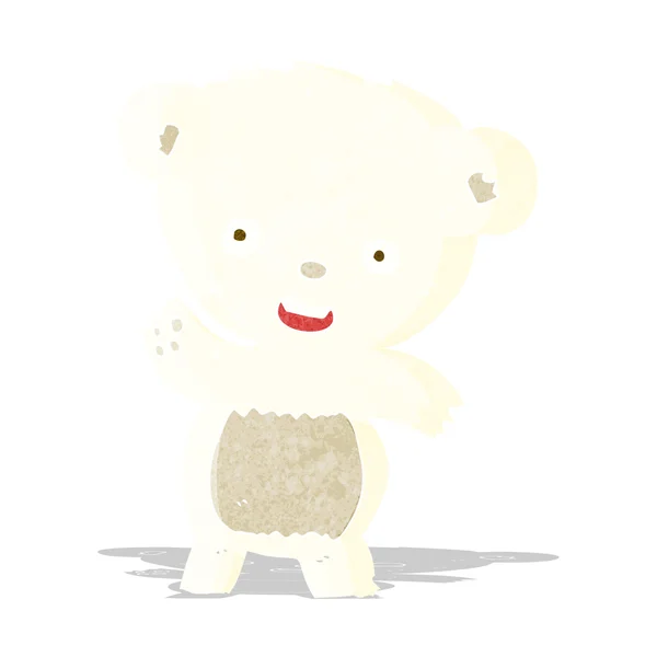 Cartoon viftande isbjörn — Stock vektor