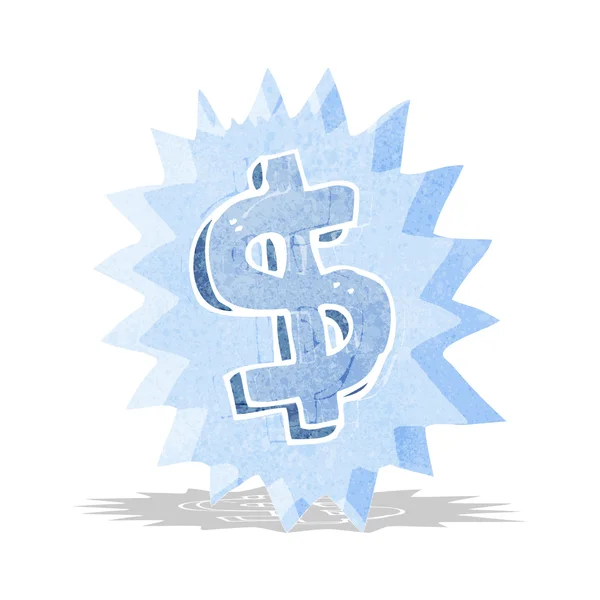 Symbole dollar dessin animé — Image vectorielle