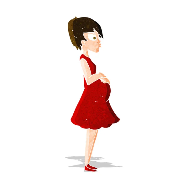 Cartoon zwangere vrouw — Stockvector