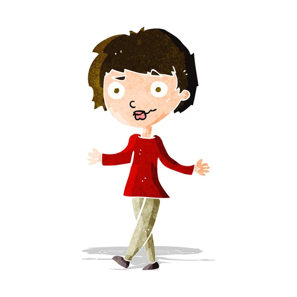 Cartoon verward vrouw — Stockvector