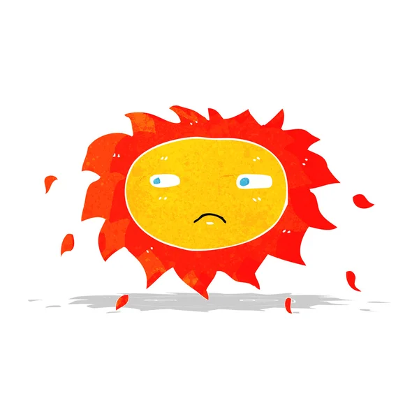 Desenho animado triste sol —  Vetores de Stock