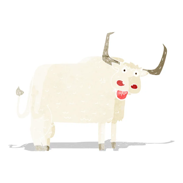 Cartoon harige koe — Stockvector