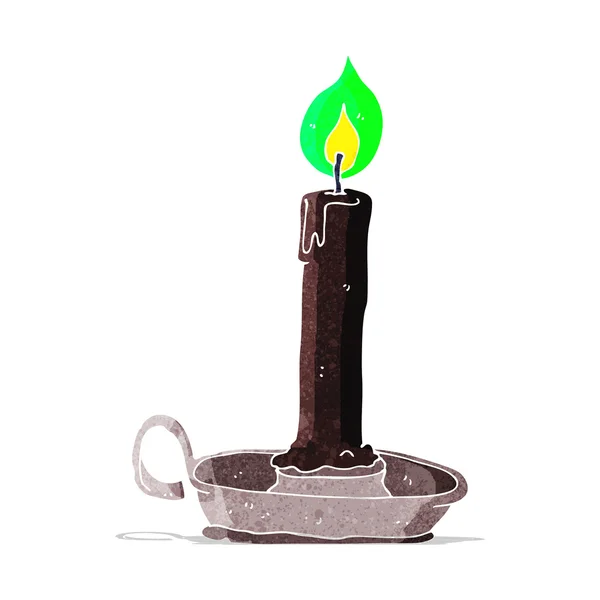 Cartoon spooky black candle — Stock Vector