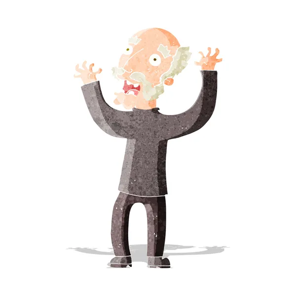 Cartoon terrified old man — Stock Vector