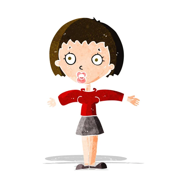 Cartoon shocked woman — Stock Vector