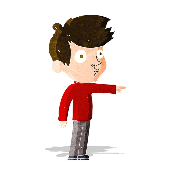 Dessin animé pointant garçon — Image vectorielle